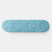 Winter Cyan Niedlich Snowman Family Pattern Skateboard (Horizontal)