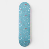 Winter Cyan Niedlich Snowman Family Pattern Skateboard (Vorderseite)