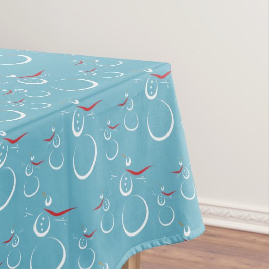 Winter Cyan Niedlich Snowman Family Pattern Tischdecke (Beispiel)