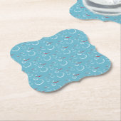 Winter Cyan Niedlich Snowman Family Pattern Untersetzer (angewinkelt)