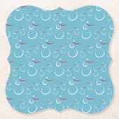Winter Cyan Niedlich Snowman Family Pattern Untersetzer (Vorderseite)