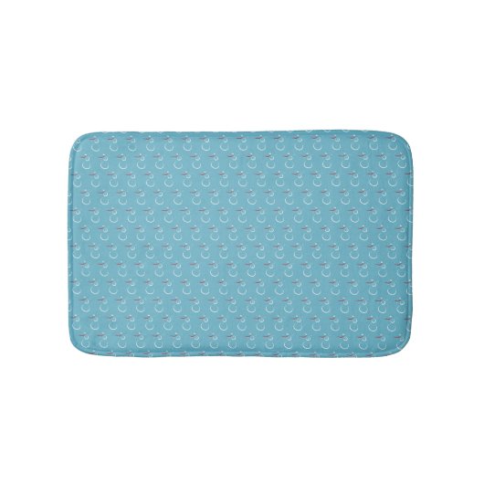 Winter Cyan Niedlich Snowman Pattern Badematte (Vorderseite)
