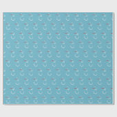 Winter Cyan Niedlich Snowman Pattern Geschenkpapier (Flach)