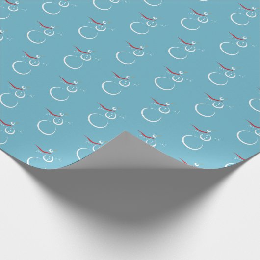Winter Cyan Niedlich Snowman Pattern Geschenkpapier (Ecke)