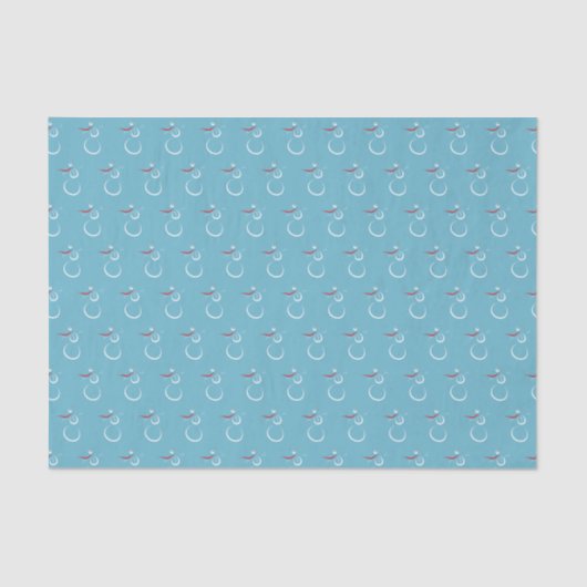 Winter Cyan Niedlich Snowman Pattern Seidenpapier (Vorderseite)