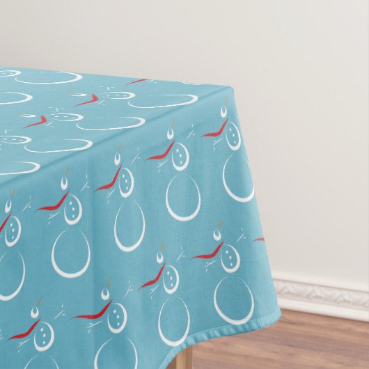 Winter Cyan Niedlich Snowman Pattern Tischdecke (Beispiel)