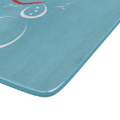 Winter Cyan Niedlich Snowman Schneidebrett (Ecke)