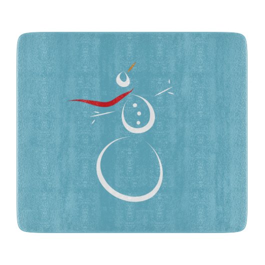 Winter Cyan Niedlich Snowman Schneidebrett (Vorderseite)