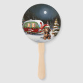 Winter Dackel Caravan Weihnachtsabenteuer Fächer (Vorderseite)