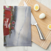 Winter Dackel Caravan Weihnachtsabenteuer Geschirrtuch (Viertel Falte)