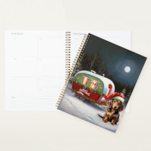 Winter Dackel Caravan Weihnachtsabenteuer Planer