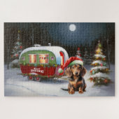 Winter Dackel Caravan Weihnachtsabenteuer Puzzle (Horizontal)