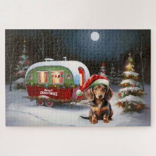 Winter Dackel Caravan Weihnachtsabenteuer Puzzle