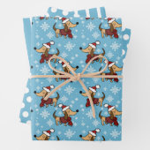 Winter Dackel Dog Wrapping Paper Set 3 Geschenkpapier Set (Beispiel)