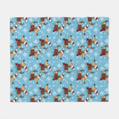 Winter Dackel Hund Fleece Blanket (Vorderseite (Horizontal))