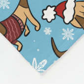 Winter Dackel Hund Fleece Blanket (Ecke)