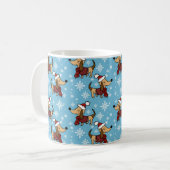 Winter Dackel Hund Tasse (Vorderseite Links)