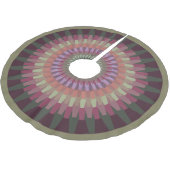 Winter Dahlia in warmen Farben Polyester Weihnachtsbaumdecke (Schrägansicht)