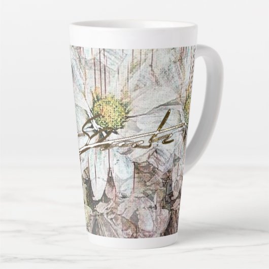 Winter Daisies Latte Tasse (Rechte Ecke)