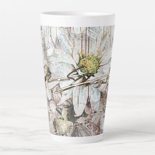 Winter Daisies Latte Tasse (Vorderseite)