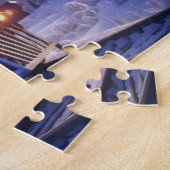 Winter Dampfzug Lokomotive Weihnachtspuzzle Puzzle (Seite)