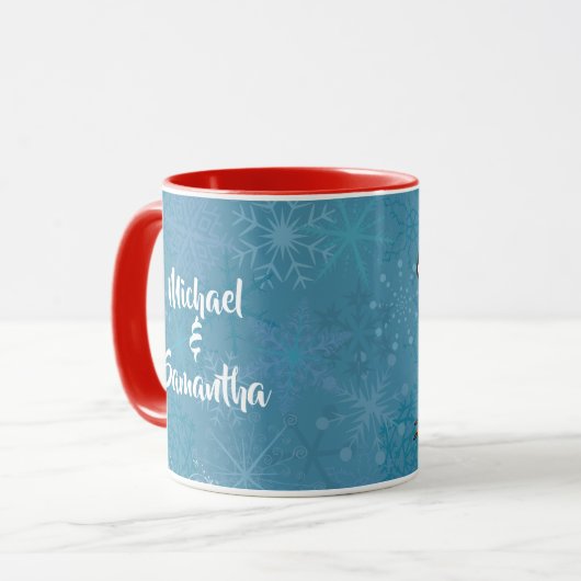 Winter Dancing Pinguine Tasse (Vorderseite Links)