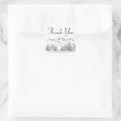 Winter Danke für die Hochzeit der Bergbauten Quadratischer Aufkleber (Tasche)