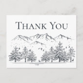 Winter Danke Mountains Hochzeitssommer Brautparty Postkarte (Vorderseite)