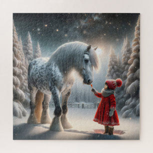 Winter Dapple Gray Pferd Puzzle