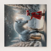 Winter Dapple Gray Pferd Puzzle (Vertikal)