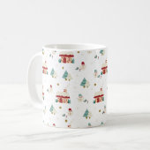 Winter Daytime Village Szene mit Snowmen Kaffeetasse (Vorderseite Links)