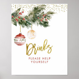 Winter Deck the Halls Brautparty Drinks unterzeich Poster