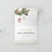 Winter Deck the Halls Brautparty eingeklappt Dankeskarte (Innenseite)