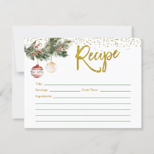 Winter Deck the Halls Brautparty Rezept Card Einladung