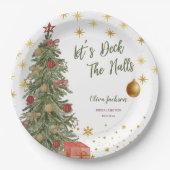 Winter Deck the Halls Bridal Dusche Einladung Pappteller (Vorderseite)