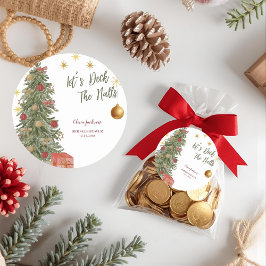 Winter Deck the Halls Bridal Dusche Einladung Runder Aufkleber