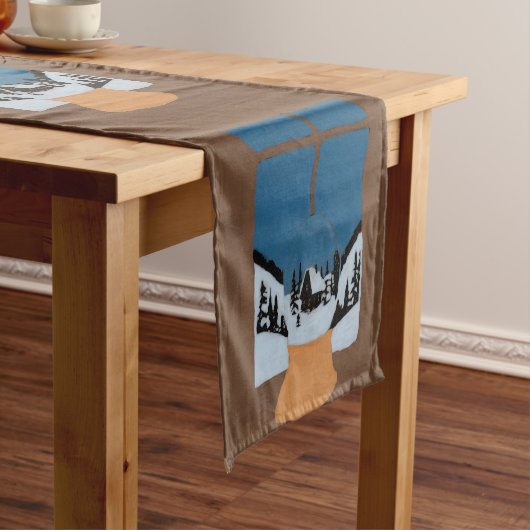 Winter Decorative Table Runner - Snow Globe Kurzer Tischläufer (Beispiel)