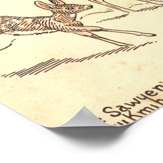 Winter Deer 13 x 19 print Poster (Ecke)