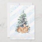 Winter Deer Baby Dusche Einladung Boy Deer Winter (Rückseite)