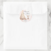 Winter Deer Baby mit kalter Außendusche Runder Aufkleber (Tasche)