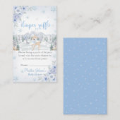 Winter Deer Blue Snowflake Baby Dusche Begleitkarte (Vorne/Hinten)