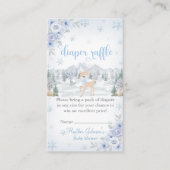Winter Deer Blue Snowflake Baby Dusche Begleitkarte (Vorderseite)