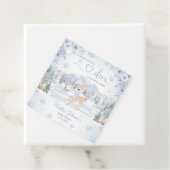 Winter Deer Blue Snowflake Baby Dusche Geschenkanhänger (Beispiel)