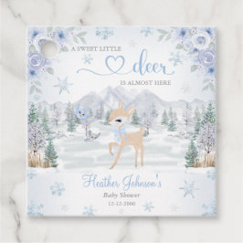 Winter Deer Blue Snowflake Baby Dusche Geschenkanhänger