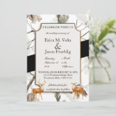Winter Deer Camouflage Hochzeit Einladung 2 (Stehend Vorderseite)