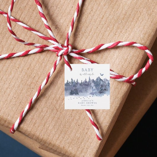 Winter Deer Forest Baby ist kalt draußen Geschenkanhänger