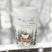 Winter Deer Forest Baby ist kalt draußen Pappbecher