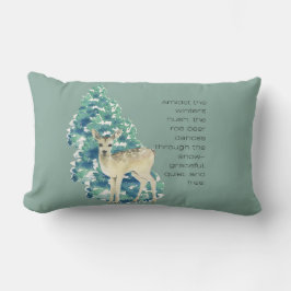 Winter Deer in the Snow – Wildlife Art Home Decor Lendenkissen