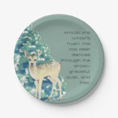 Winter Deer in the Snow – Wildlife Art Home Decor Pappteller (Vorderseite)