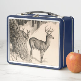 Winter Deer Metal Lunchbox